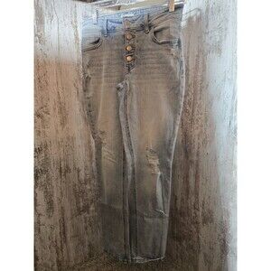 M Jeans by Maurice’s Women’s Distressed Straight Ankle Button Fly Jeans Size 4